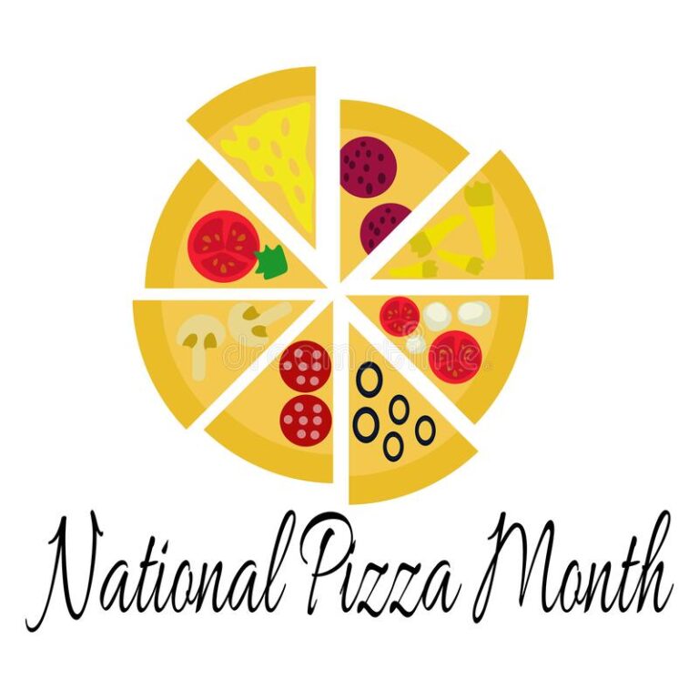 national pizza month idea poster banner postcard slices pizza various toppings national pizza month idea 229673770 768x768